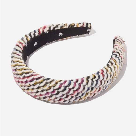 RARE Lele Sadoughi Padded Wool Sweater Alice Headband Gold Logo MINT main image 4